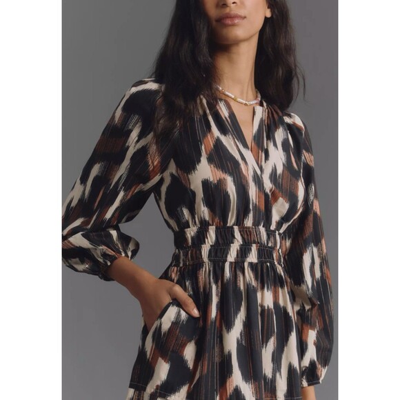 Anthropologie Maxi Dress The Somerset Long Sleeve Preppy Cottagecore Large P NWT - Picture 5 of 11